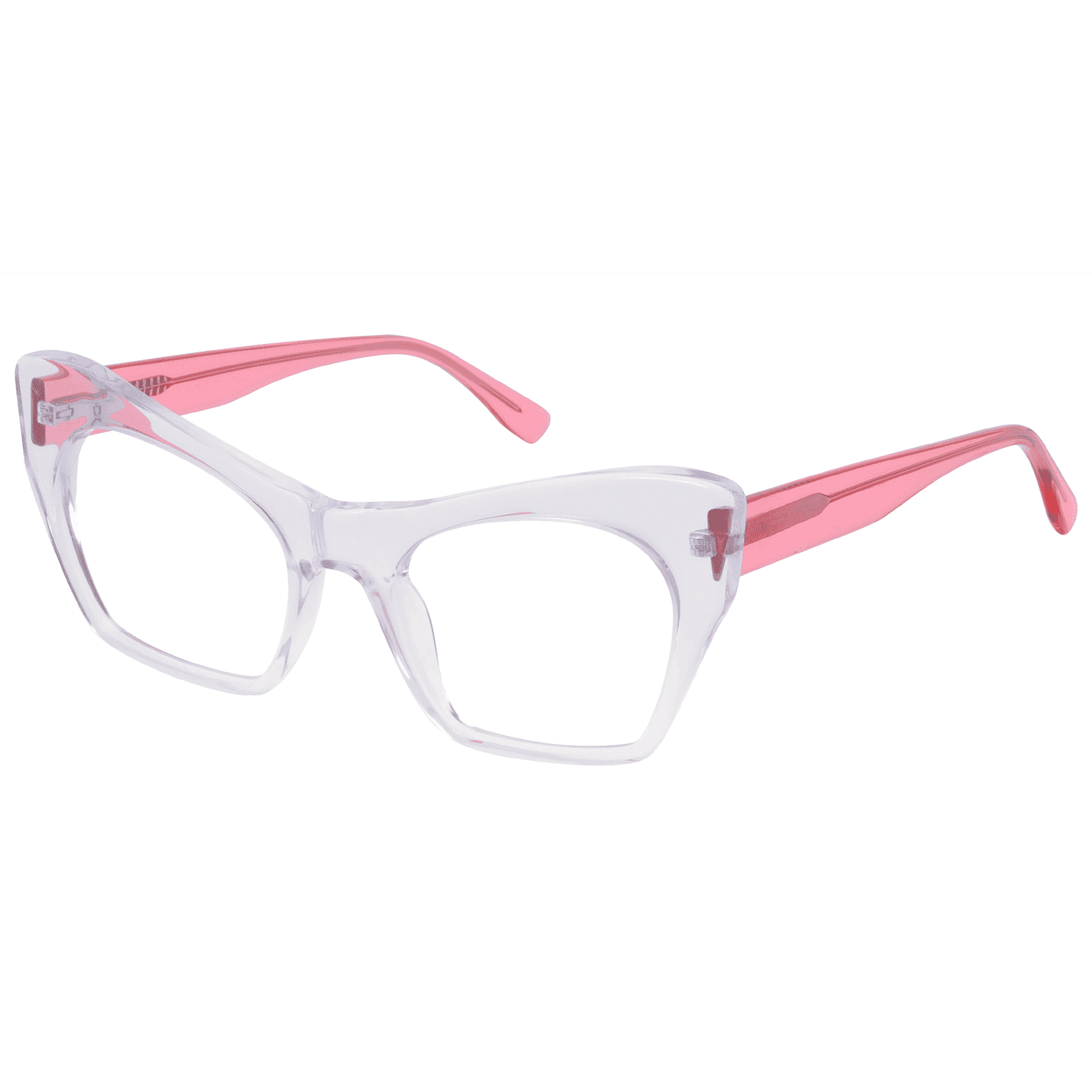 Amphitrite - Cat-eye Transparent-Rose Reading Glasses for Women